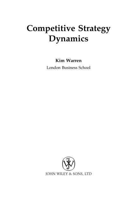 Cover image for book Competitive Strategy Dynamics