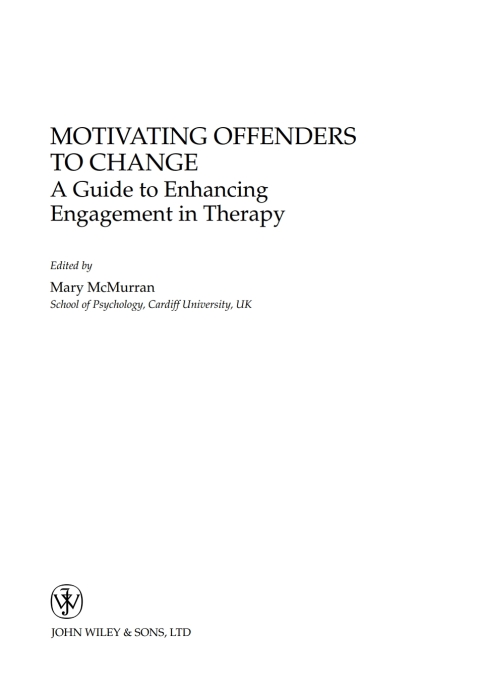 Cover image for book Motivating Offenders to Change