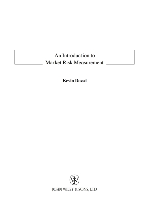 An Introduction to Market Risk Measurement