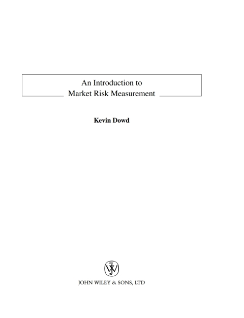 An Introduction to Market Risk Measurement 
