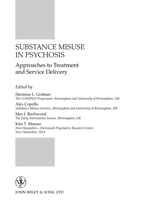 Cover image for book Substance Misuse in Psychosis