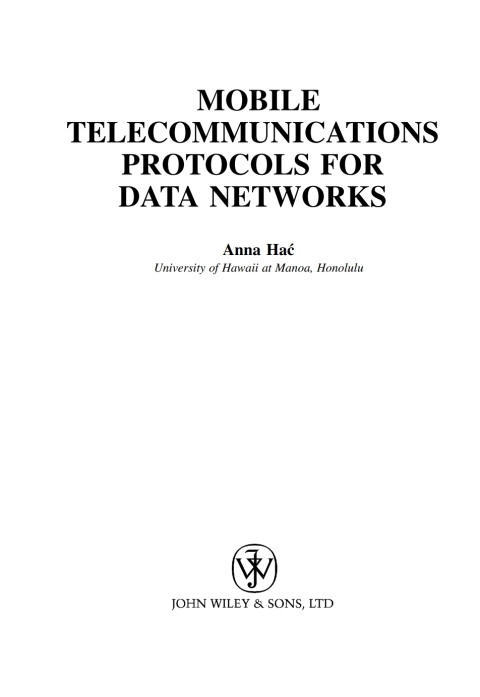 Cover image for book Mobile Telecommunications Protocols for Data Networks