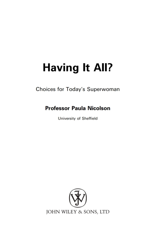 Cover image for book Having It All?