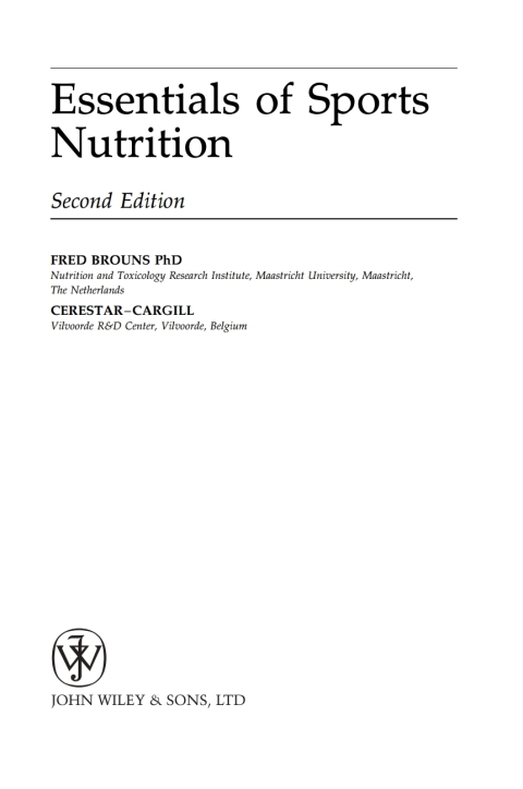 Cover image for book Essentials of Sports Nutrition