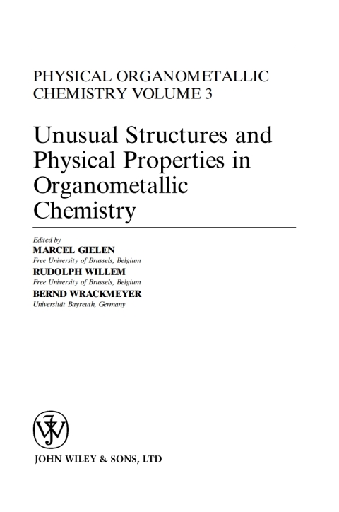 Cover image for book Unusual Structures and Physical Properties in Organometallic Chemistry