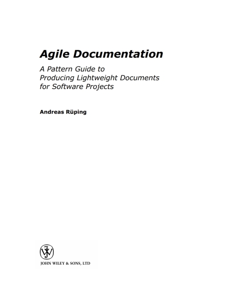 Cover image for book Agile Documentation