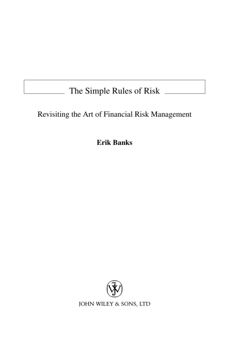 Cover image for book The Simple Rules of Risk