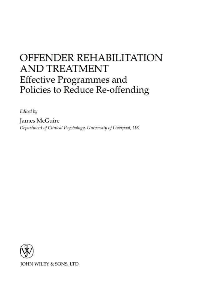 Offender Rehabilitation and Treatment