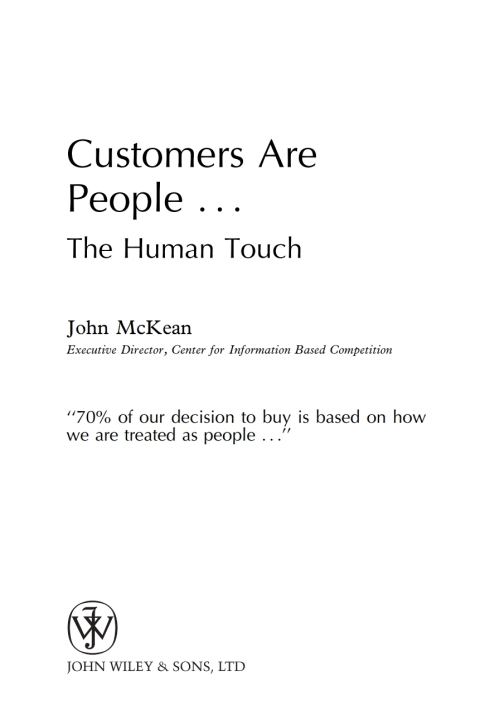Customers Are People ... The Human Touch 