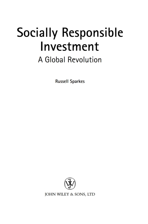 Cover image for book Socially Responsible Investment