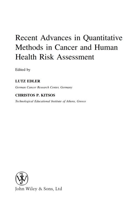Cover image for book Recent Advances in Quantitative Methods in Cancer and Human Health Risk Assessment
