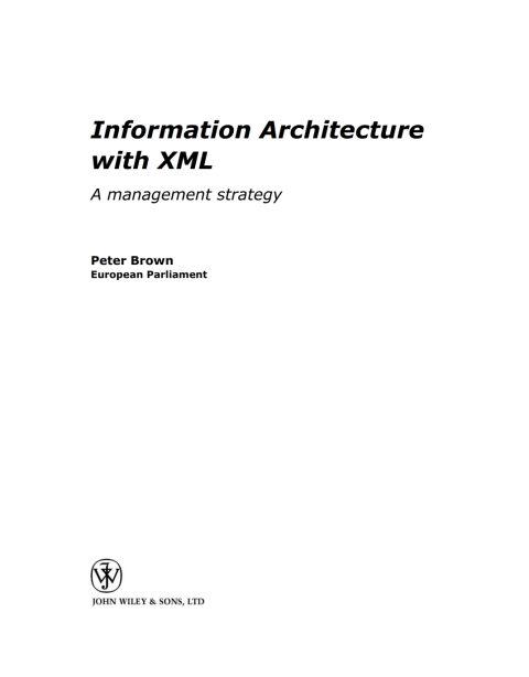 Cover image for book Information Architecture with XML