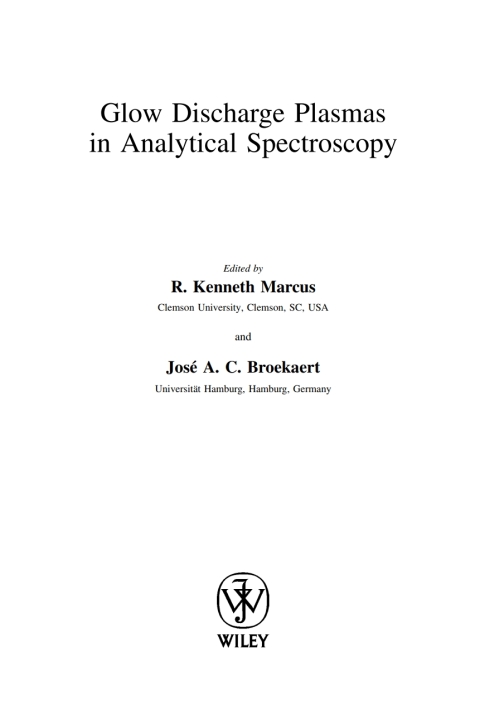 Cover image for book Glow Discharge Plasmas in Analytical Spectroscopy