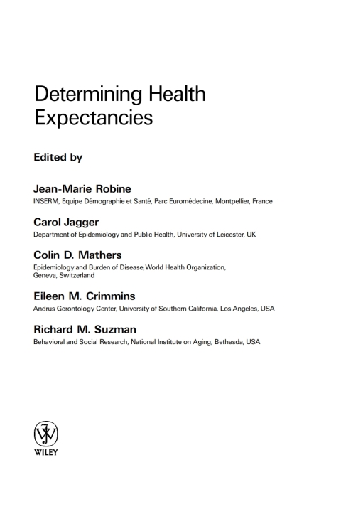 Cover image for book Determining Health Expectancies
