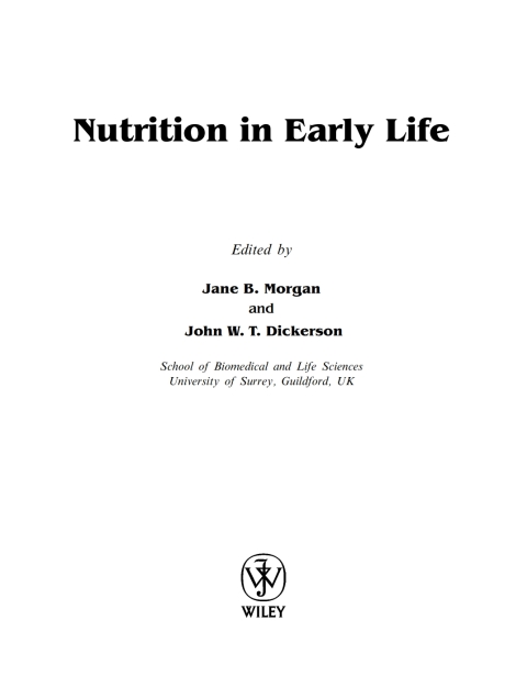 Cover image for book Nutrition in Early Life