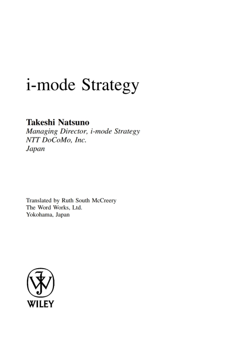 Cover image for book i-mode Strategy