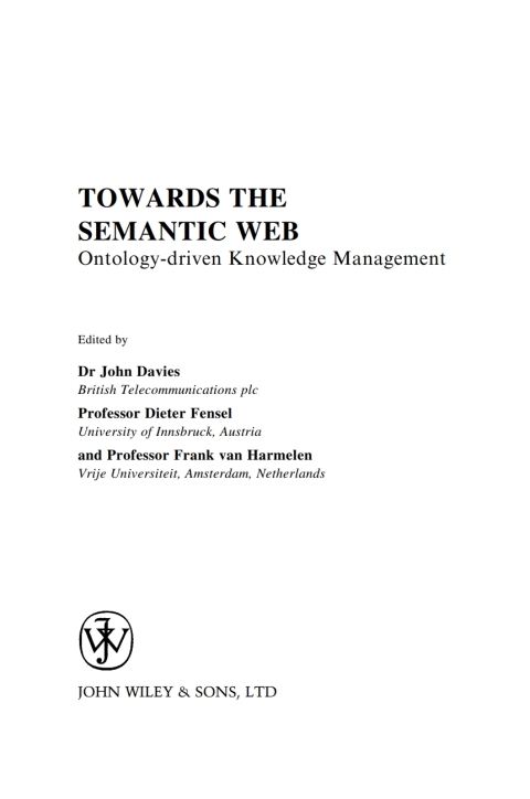 Cover image for book Towards the Semantic Web