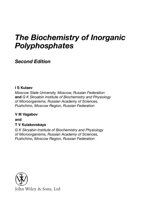 Cover image for book The Biochemistry of Inorganic Polyphosphates