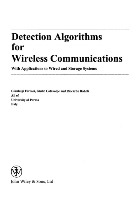 Cover image for book Detection Algorithms for Wireless Communications