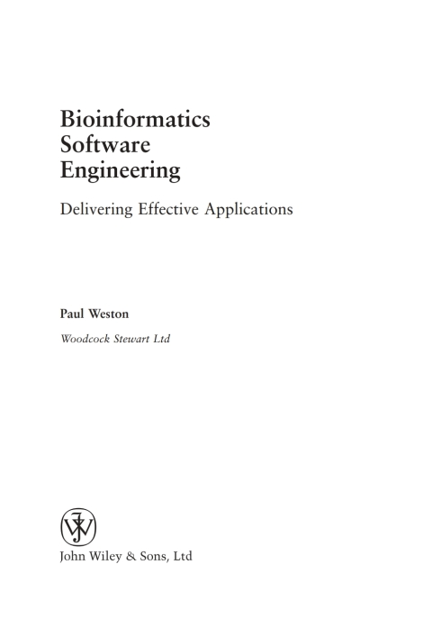 Cover image for book Bioinformatics Software Engineering