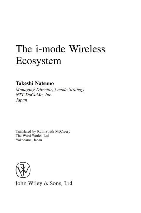 Cover image for book The i-mode Wireless Ecosystem