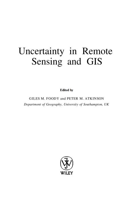 Cover image for book Uncertainty in Remote Sensing and GIS