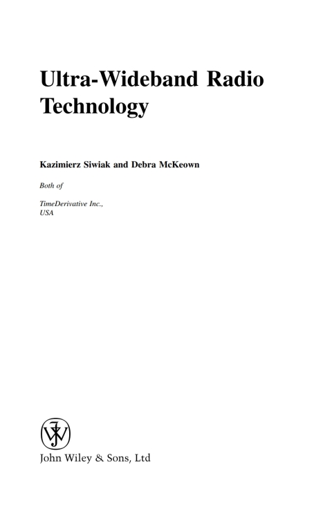 Cover image for book Ultra-wideband Radio Technology