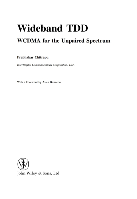 Cover image for book Wideband TDD