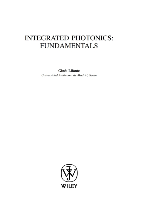Cover image for book Integrated Photonics