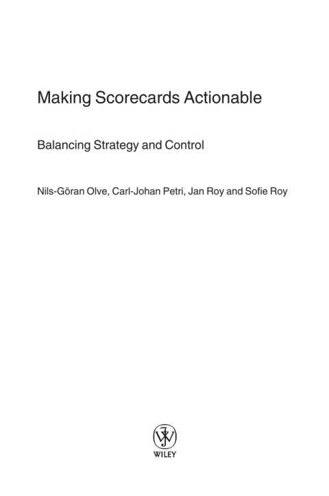 Cover image for book Making Scorecards Actionable