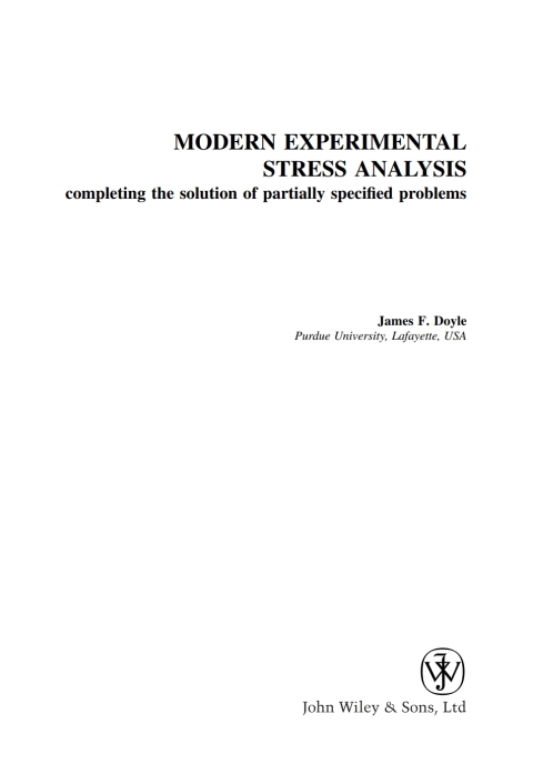 Cover image for book Modern Experimental Stress Analysis