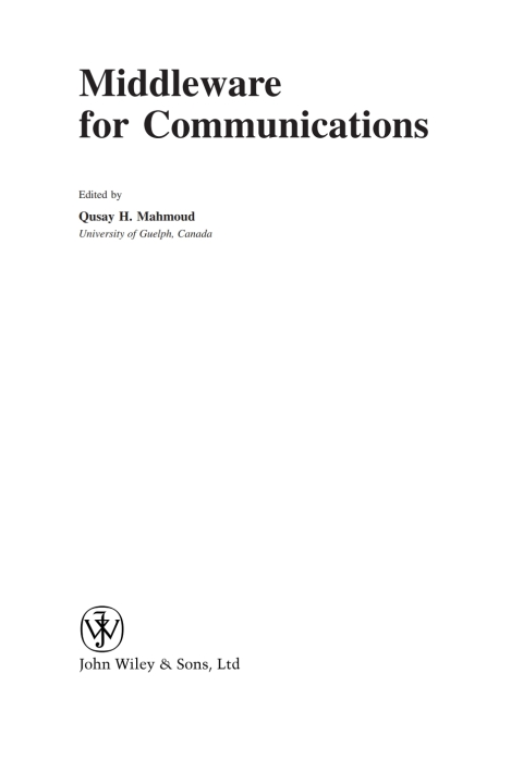Cover image for book Middleware for Communications