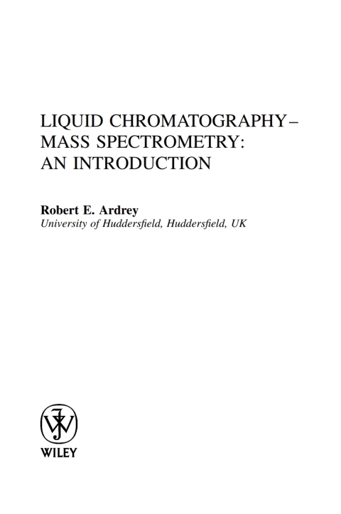 Cover image for book Liquid Chromatography - Mass Spectrometry