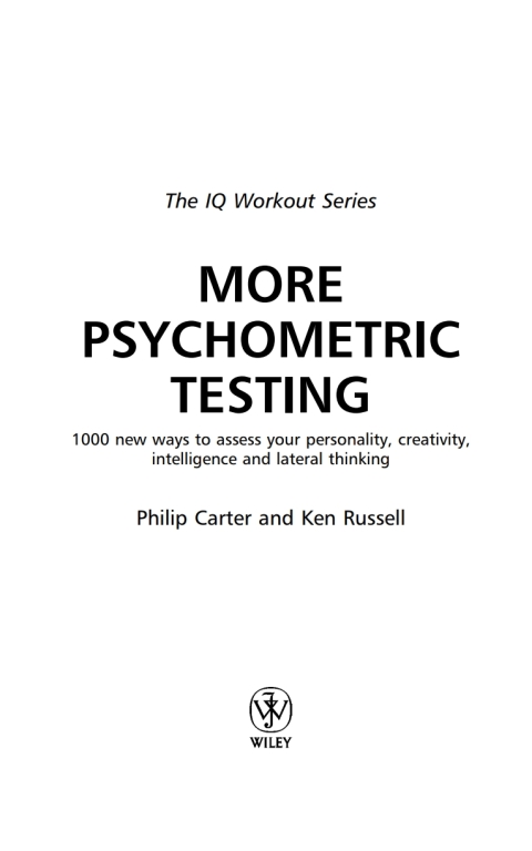 Cover image for book More Psychometric Testing: 1000 New Ways to Assess Your Personality, Creativity, Intelligence and Lateral Thinking