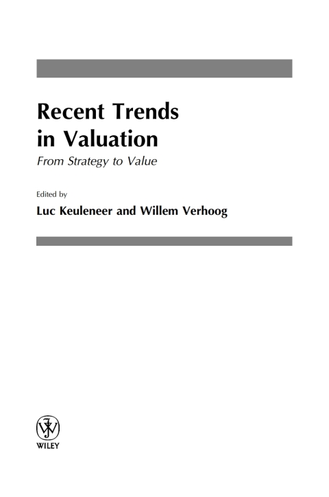 Cover image for book Recent Trends in Valuation