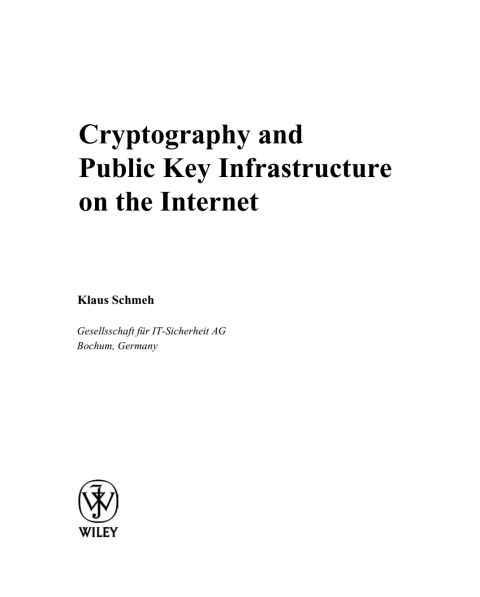 Cover image for book Cryptography and Public Key Infrastructure on the Internet