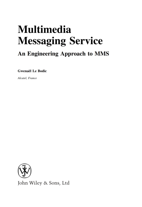 Cover image for book Multimedia Messaging Service