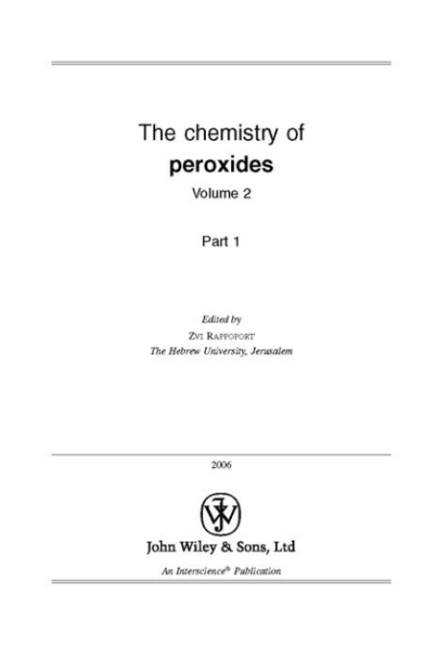 Cover image for book The Chemistry of Peroxides, Parts 1 and 2