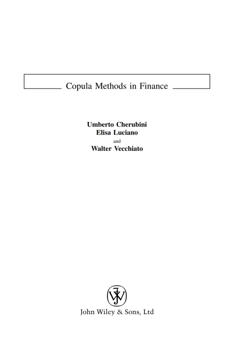 Cover image for book Copula Methods in Finance