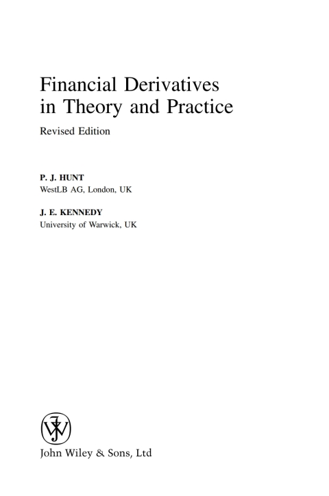 Cover image for book Financial Derivatives in Theory and Practice