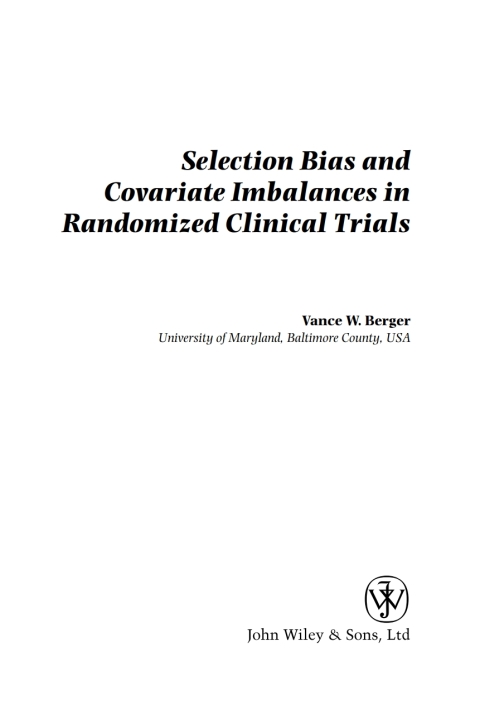 Cover image for book Selection Bias and Covariate Imbalances in Randomized Clinical Trials