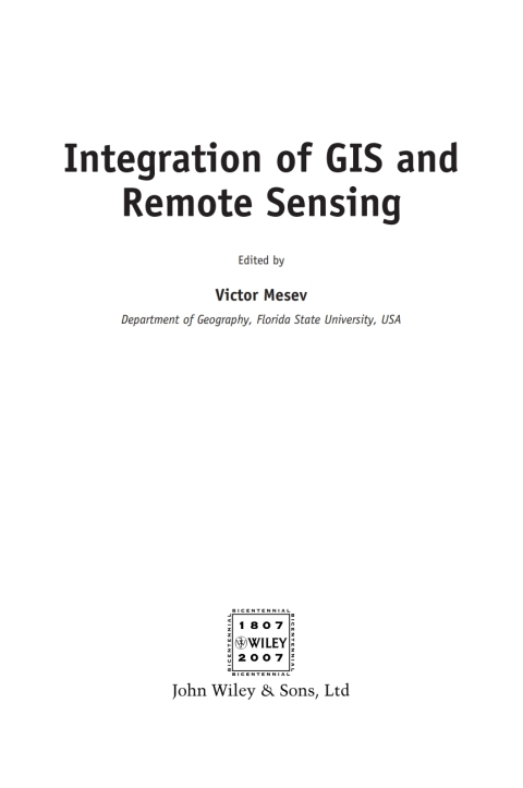 Cover image for book Integration of GIS and Remote Sensing