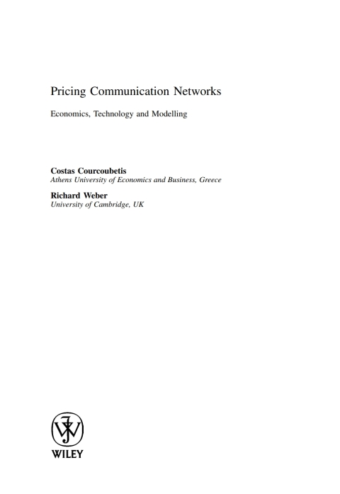 Cover image for book Pricing Communication Networks