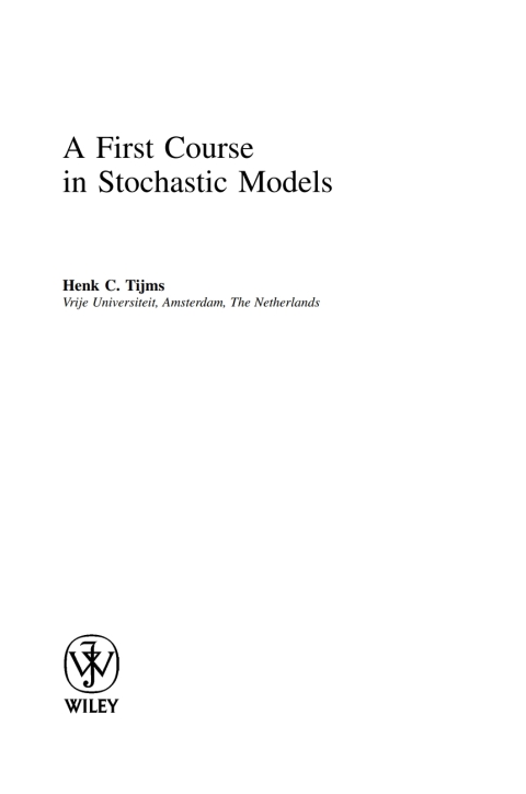 Cover image for book A First Course in Stochastic Models