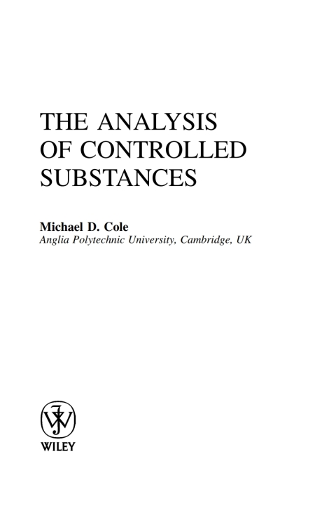 The Analysis of Controlled Substances 