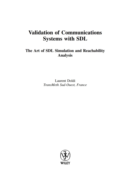 Cover image for book Validation of Communications Systems with SDL