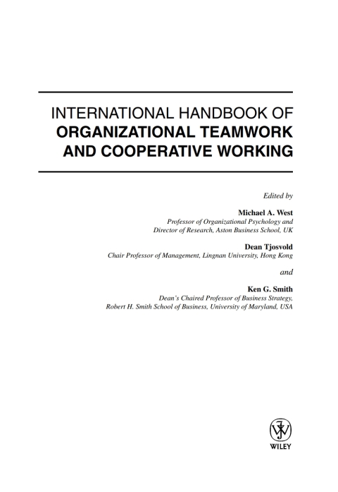 International Handbook of Organizational Teamwork and Cooperative Working 