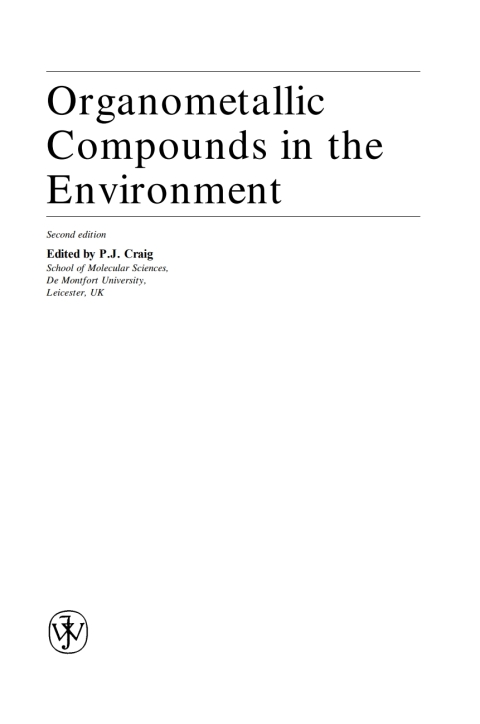 Cover image for book Organometallic Compounds in the Environment