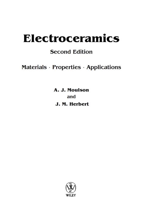 Cover image for book Electroceramics: Materials, Properties, Applications