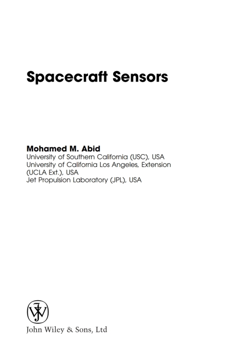 Cover image for book Spacecraft Sensors